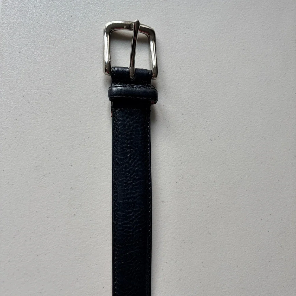 Polo Ralph Lauren Belt Size 40 Black Italian Saddle Leather 2110292-001